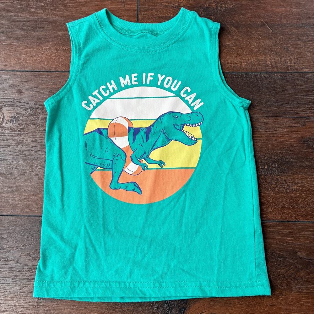 Carter's Dinosaur Shirt Boys Catch Me If You Can Trex Beach, Size 2T